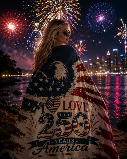 4th of July Patriotic Eagle Plush Blanket