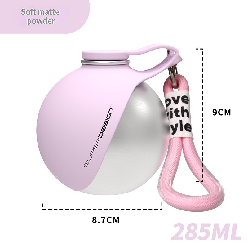 Portable Pet Water Bottle with Bowl — Stainless Steel