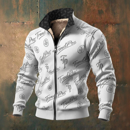 All-Over Print Men's Thick Knit Fleece Jacket - Trendtovar