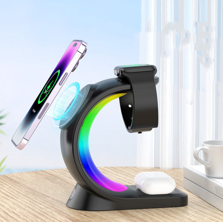 4-in-1 Magnetic Wireless Charging Station with Ambient Light